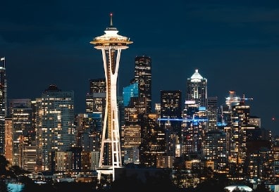 Night view of Seattle