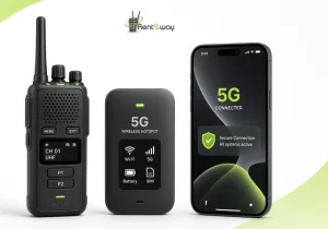 Two-way radio, 5G wireless hotspot, and smartphone comparison for event communication